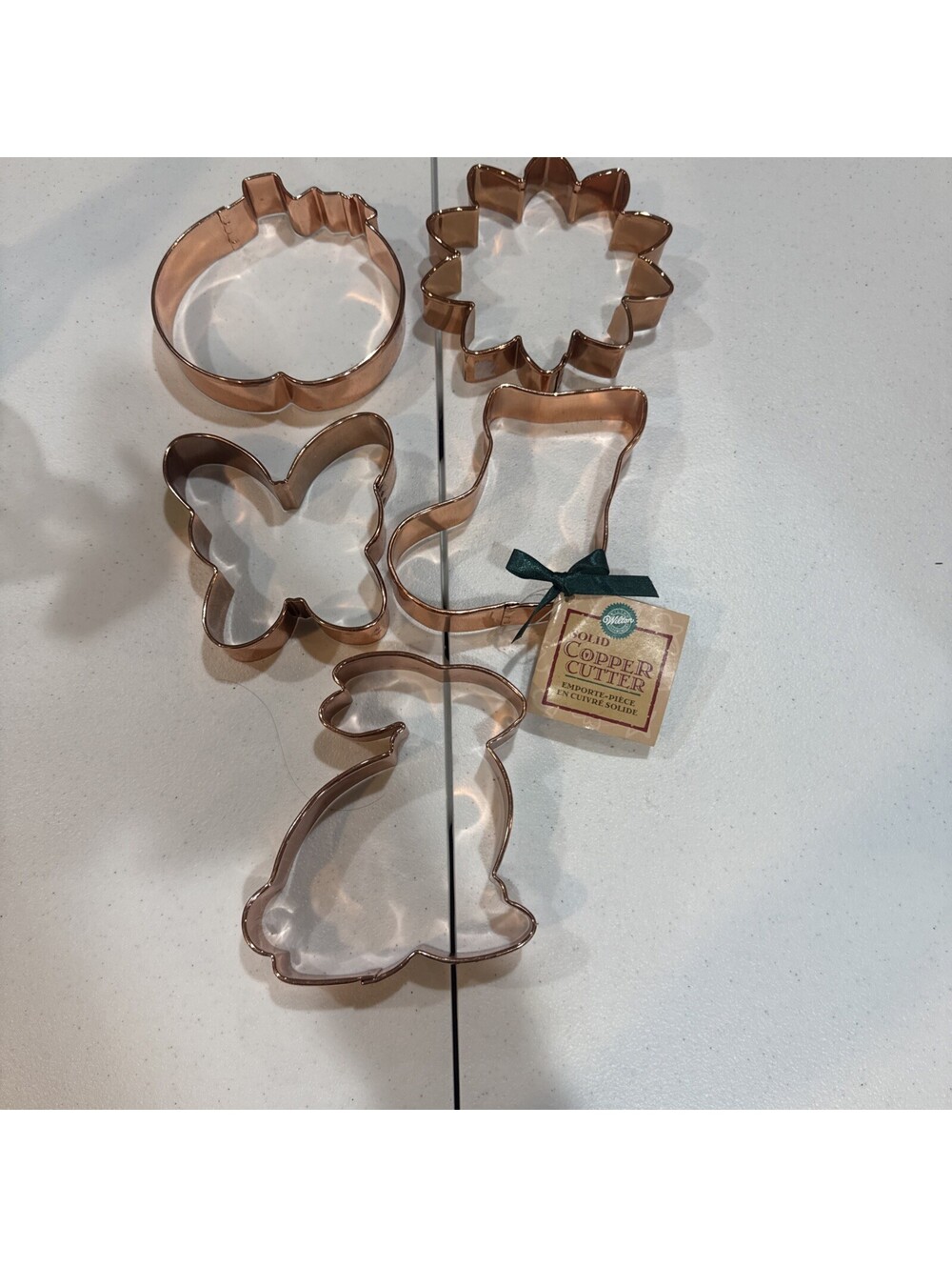 5 piece set of  Wilton Solid Copper Large Cookie Cutters-Never used.